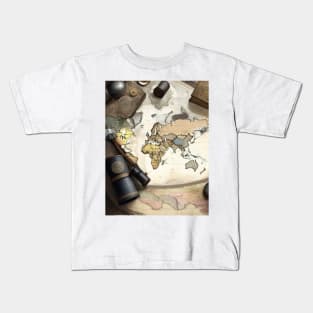 A vintage world map. Kids T-Shirt